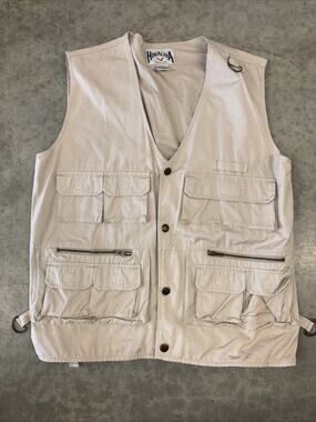 Himalaya Outfitters Mens XLT Fishing Hunting Vest Utility Fish Beige Outdoor
